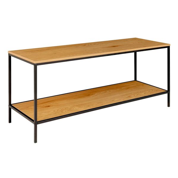 House Nordic TV staliukas su 2 lentynomis Avery, ąžuolo/juodas