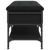 vidaXL Batų suoliukas, juodos spalvos, 102x42x45cm, apdirbta mediena