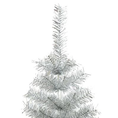 vidaXL Dirbtinė Kalėdų eglutė su stovu, sidabrinės spalvos, 180cm, PET