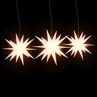 vidaXL Kalėdiniai šviestuvai su LED, 3vnt., balti, sulankstomi