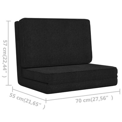 vidaXL Sulankstomas čiužinukas-kėdė, juodos spalvos, audinys