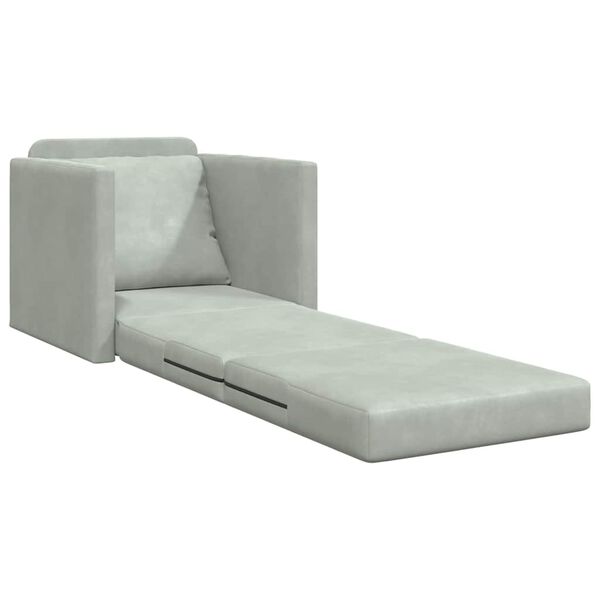vidaXL Sofa lova Šviesiai pilka 74 x 77 x 81 cm Aksomas