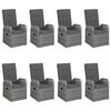 vidaXL Sodo valgomojo komplektas, 9 dalių, pilkas (147877+4x47676)