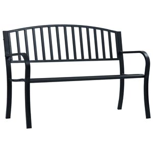 vidaXL Sodo suoliukas, juodos spalvos, 120cm, plienas