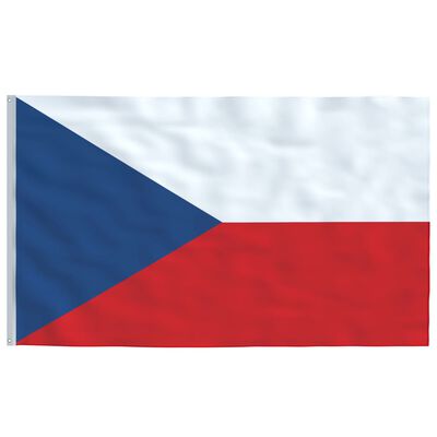 vidaXL Čekijos vėliava su stiebu, aliuminis, 5,55m