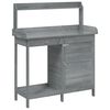 vidaXL Sodinimo stalas su spintele, pilkas, 110,5x45x124,5cm, eglė