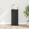 vidaXL Juodas ąžuolo komoda su stalčių juoda ąžuolo 30 x 30 x 70 cm
