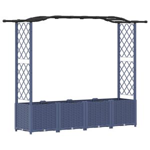 vidaXL Pakeltas lovas su trelėmis ir stogu Pilka 204 x 40 x 138 cm PP