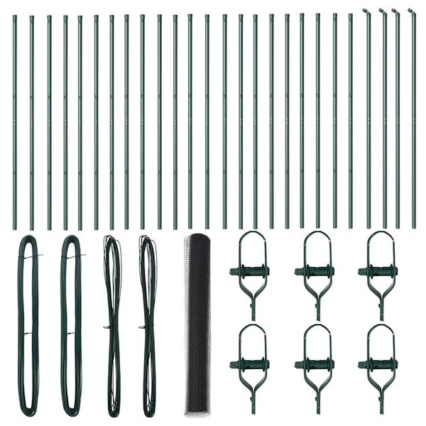 vidaXL Tvorelės stulpas Pilka 50 x 1 m (50 mm tinklelis)