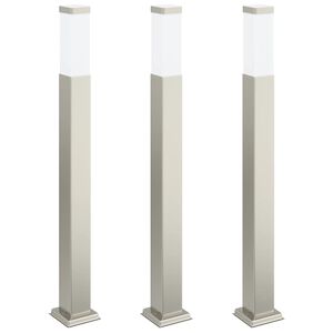 vidaXL &Scaron;viestuvai stulpeliams, 3 vnt., 80 cm, nerūdijantis plienas, IP44