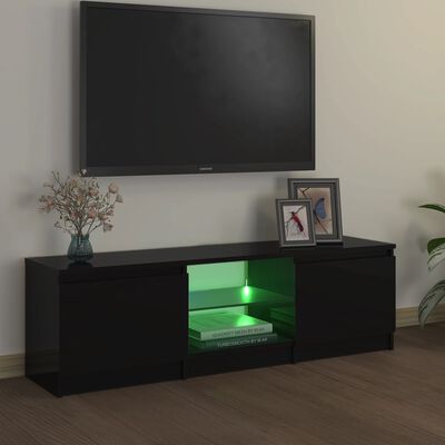 vidaXL TV spintelė su LED apšvietimu, juodos spalvos, 120x30x35,5cm