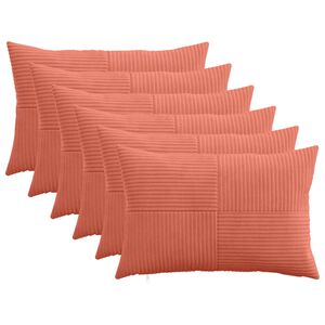 vidaXL Pagalvėlės užvalkalas 6 vnt. ALMELO Raudona oranžinė 30 x 50 cm