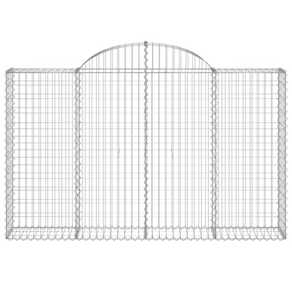 vidaXL Išlenkti gabiono krepšiai, 18vnt., 200x30x120/140cm, geležis