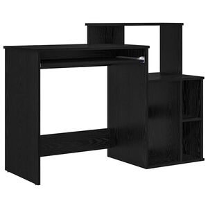 vidaXL Stalas Juodas ąžuolas 120,5 x 44 x 88,5 cm Apdirbta mediena