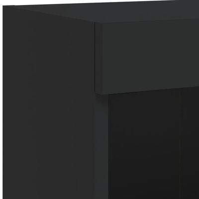 vidaXL Sieninė TV sekcija su LED, 5 dalių, juoda, apdirbta mediena