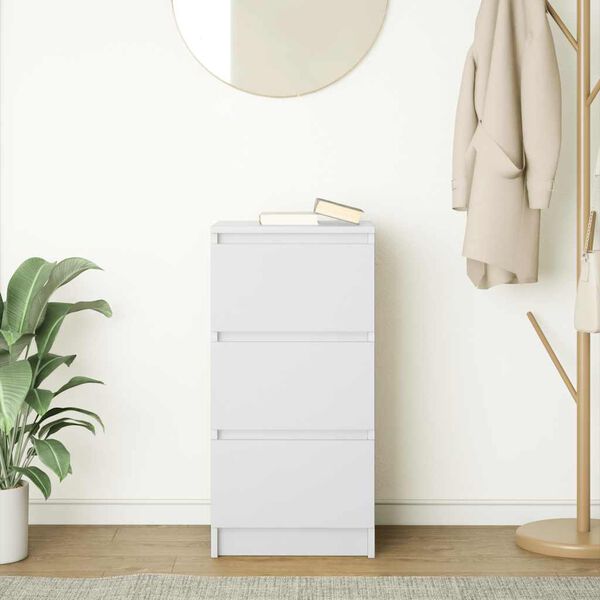 vidaXL Šoninė spintelė, baltos, 37,5x35x76 cm, apdirbta mediena