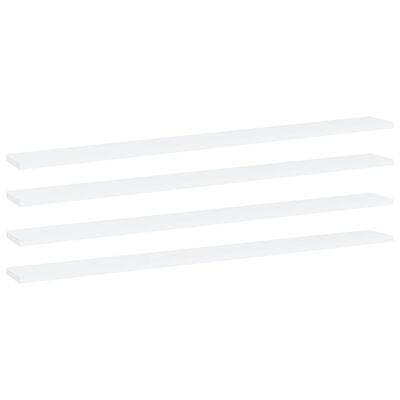 vidaXL Knygų lentynos plokštės, 4vnt., baltos, 100x10x1,5cm, MDP