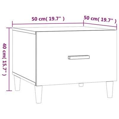 vidaXL Kavos staliukai, 2vnt., balti, 50x50x40cm, apdirbta mediena