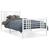 vidaXL Lovos rėmas su galvūgaliu/kojūgaliu, baltas, 107x203cm, metalas