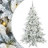 vidaXL Dirbtinė Sulankstoma Kalėdų Eglutė Balta 210 cm PVC ir Plienas