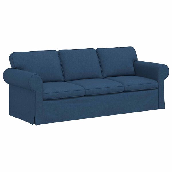 vidaXL Sofa Mėlyna 215 x 82 x 80 cm audinys
