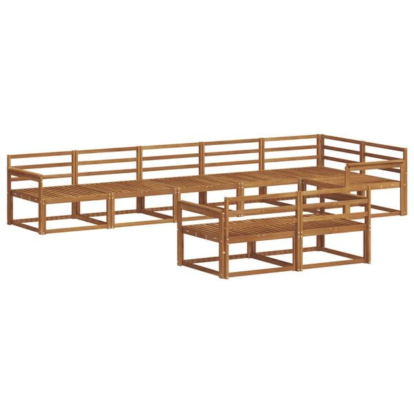 vidaXL Lauko sofos komplektas 8 pcs Natūrali Kietos akacijos mediena