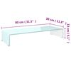vidaXL TV stovas/monitoriaus pakyla, žalias, 80x30x13cm, stiklas