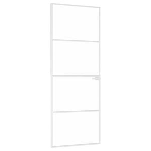 vidaXL Vidaus durys, baltos, 76x201,5cm, grūdintas stiklas/aliuminis
