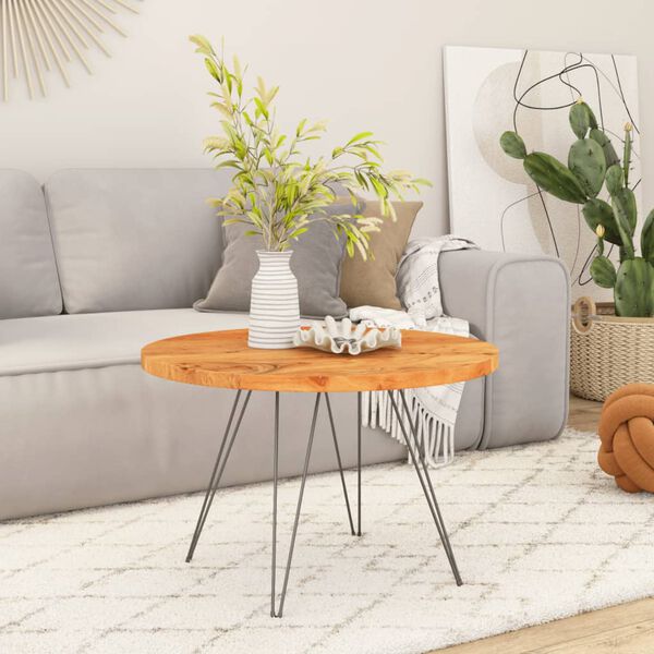 vidaXL Stalviršis, Ø70x2,5 cm, akacijos medienos masyvas, apskritas