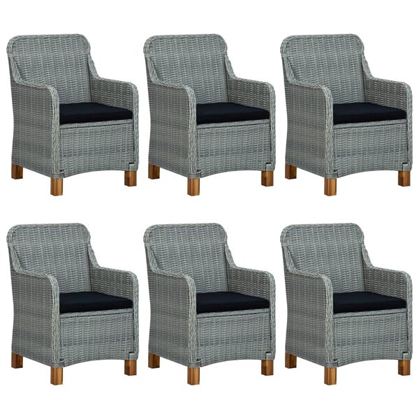 vidaXL Sodo valgomojo baldų komplektas, 9 dalių, &scaron;viesiai pilkos spalvos