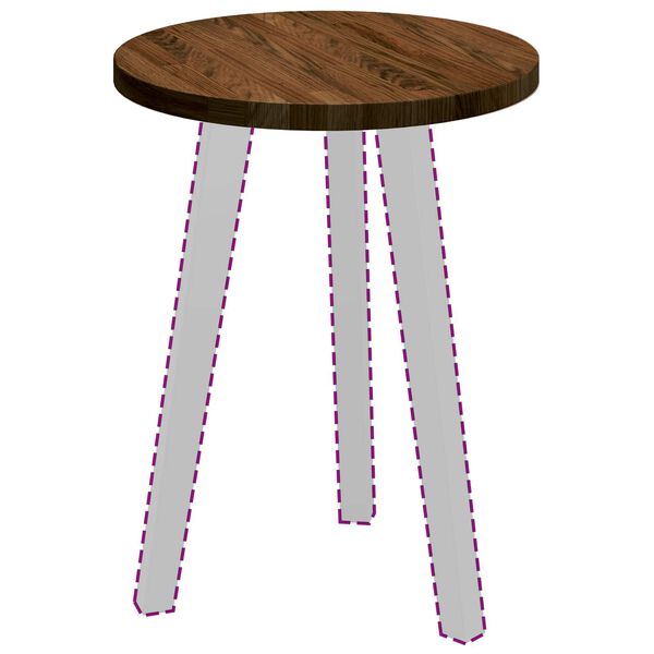 vidaXL Stalo vir&scaron;us Tamsiai rudas &Oslash; 40 x 2,5 cm Kietas ąžuolo medis