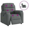 vidaXL Masažinis atlo&scaron;iamas krėslas, tamsiai pilkas, audinys