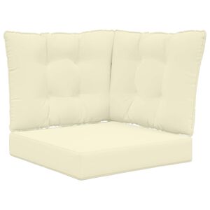 vidaXL Lauko sofa pagalvėlė 3 pcs Kreminė Poliesteris