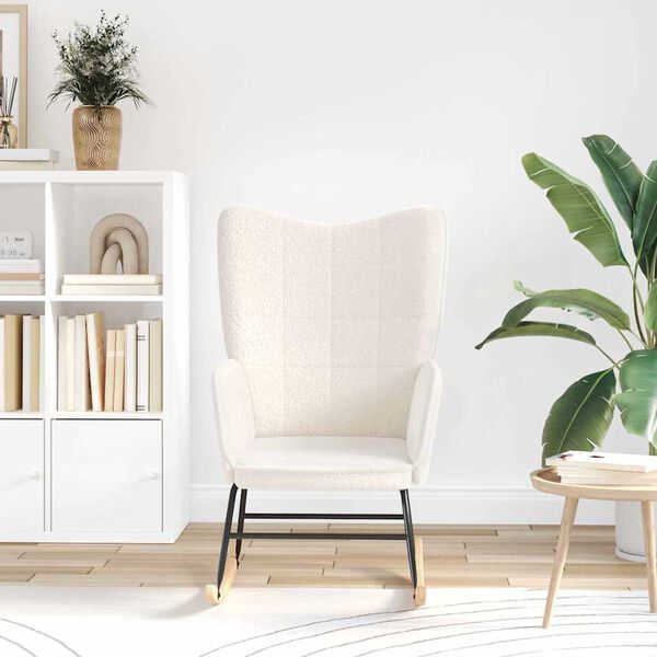 vidaXL Supamasis krėslas Kreminė Šerpos audinys