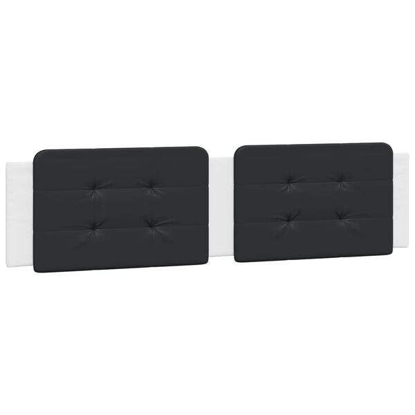 vidaXL Galvūgalio pagalvėlė, Zadar, juodas ir baltas, 200cm, dirbtinė oda