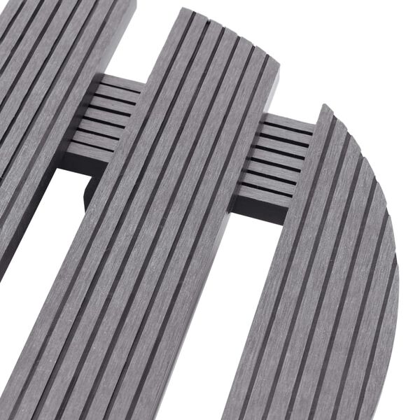 vidaXL Augalų padėklai su ratukais, 4vnt., pilki, 30x7,5cm, WPC