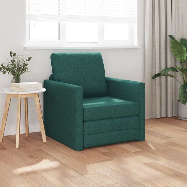 vidaXL Sofa lova Tamsiai žalia 74 x 77 x 81 cm Aksomas