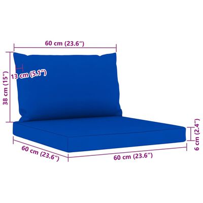vidaXL Sodo poilsio komplektas su mėlynomis pagalvėlėmis, 9 dalių