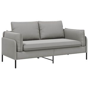 vidaXL Dvita&scaron;kė sofa 2 vietos &Scaron;viesiai pilka 188 x 81 x 89 cm Aksomas