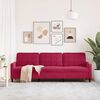 vidaXL Trivietė sofa, raudonojo vyno spalvos, 210cm, aksomas