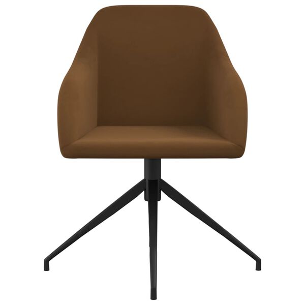 vidaXL Valgomojo kėdės, 6vnt., rudos spalvos, aksomas