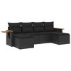 vidaXL Patio Sofa Set 6 vietos Black