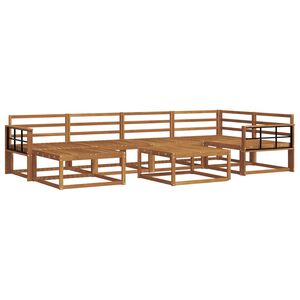 vidaXL Lauko sofos komplektas 7 pcs Natūrali Kietos akacijos mediena
