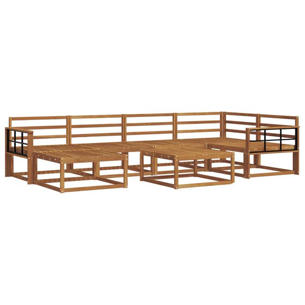 vidaXL Lauko sofos komplektas 7 pcs Natūrali Kietos akacijos mediena