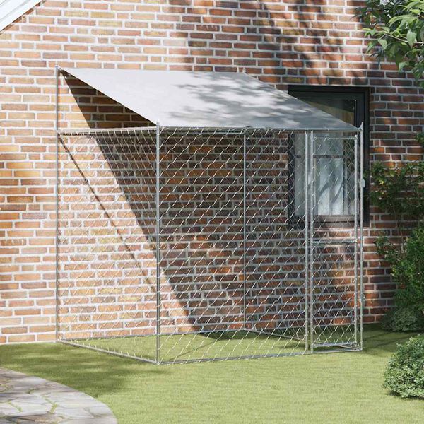 vidaXL Šuns narvas 200 x 200 x 258 cm Plienas ir PE