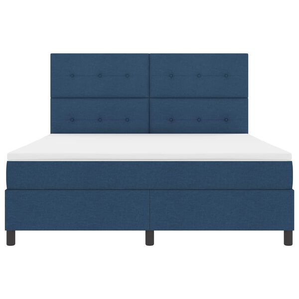 vidaXL Kiemas lova su čiužiniu su LED Mėlyna 180 x 200 cm audinys