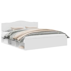 vidaXL Lovos rėmas Balta 200 x 200 cm Kietos pu&scaron;ies mediena