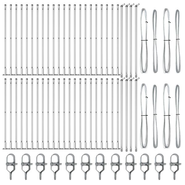 vidaXL Tvorelės stulpas 52 pcs Pilka Dydis: 3,2 x 3,2 x 110 cm Plienas