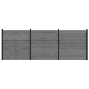 vidaXL Tvoros rinkinys 526 x 186 cm WPC ir aliuminis Pilka