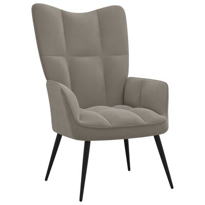 vidaXL Poilsio kėdė, šviesiai pilkos spalvos, aksomas